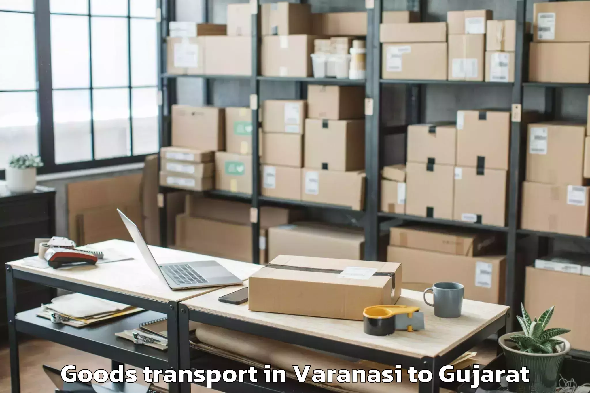 Easy Varanasi to Savli Goods Transport Booking